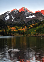 Maroon Bells, alpenglow, CO